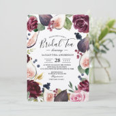 Kraft Moody & Rustic Burgundy Figs & Flowers Lijst Kaart (Staand voorkant)