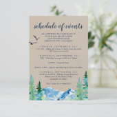 Kraft Mountain Wedding Weekend Planning of Events Informatiekaartje (Staand voorkant)