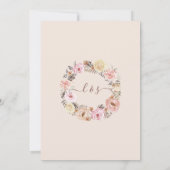 Kraft Muted Blush Pink Waterverf Floral Roos Gold Kaart (Achterkant)