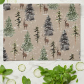 Kraft Natuurlijke Winter Woodland Snowy Spruce & S Theedoek (Gevouwen)