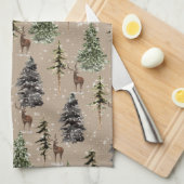 Kraft Natuurlijke Winter Woodland Snowy Spruce & S Theedoek (Quarter Fold)