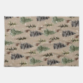 Kraft Natuurlijke Winter Woodland Snowy Spruce & S Theedoek (Horizontaal)