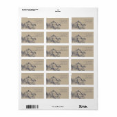 Kraft Navy Pine Bossen Mountain Sketch Adres Etiket (Full Sheet)