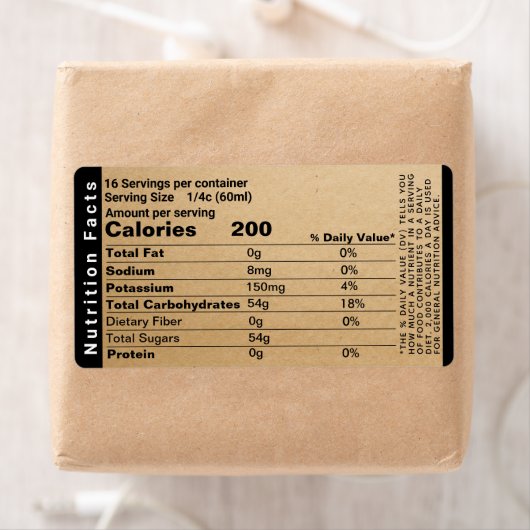 Kraft Nutrition Facts Shipping Label (Insitu)