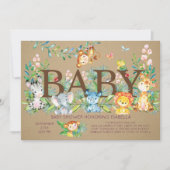 Kraft Oerwoud Geslacht Neutraal Baby shower Kaart (Voorkant)