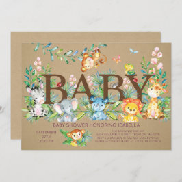 Kraft Oerwoud Geslacht Neutraal Baby shower Kaart