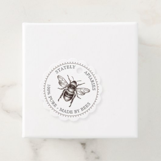 Kraft of White Apiary Jar Neck Label (In situ)