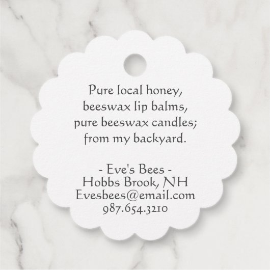 Kraft of White Apiary Jar Neck Label (Achterkant)