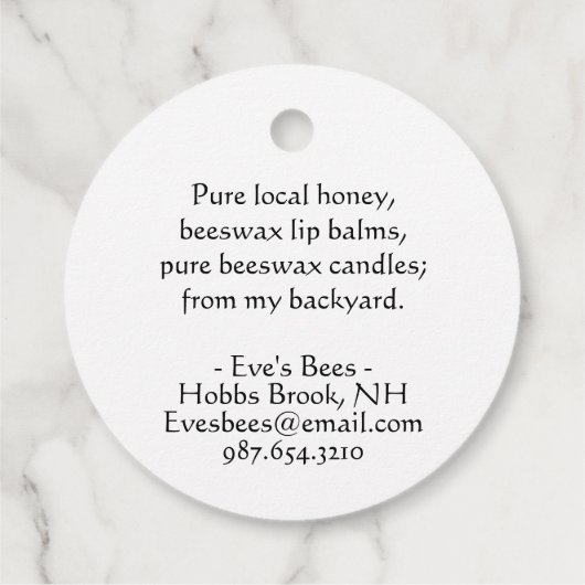 Kraft of White Bee Apiary Honey Jar Neck Label (Achterkant)