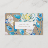 Kraft Oil Painted White Rose Blue Visitekaartje (Achterkant)