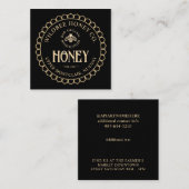 Kraft op zwarte honingraat grens en bij vierkante visitekaartje (Voorkant / Achterkant)