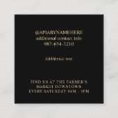 Kraft op zwarte honingraat grens en bij vierkante visitekaartje (Achterkant)