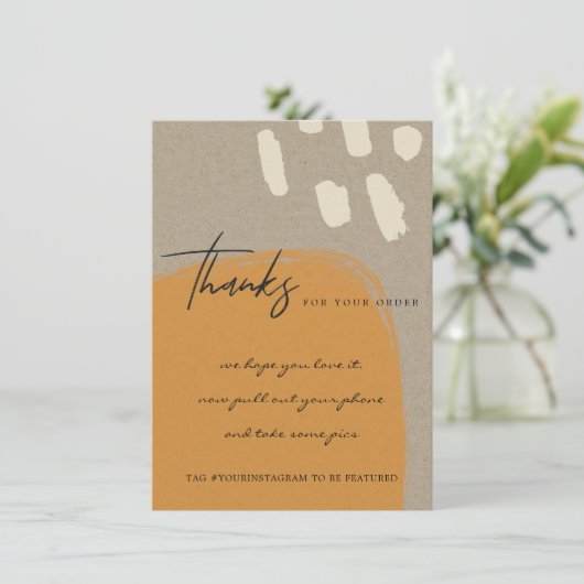 KRAFT ORANJE RUST ABSTRACT BEDRIJF LOGO BEDANKKAART (Staand voorkant)