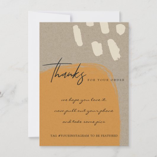 KRAFT ORANJE RUST ABSTRACT BEDRIJF LOGO BEDANKKAART (Voorkant)