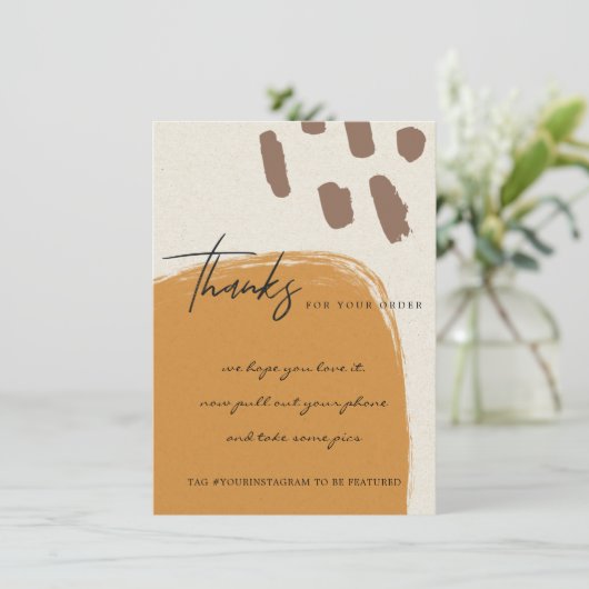 KRAFT ORANJE RUST ABSTRACT BEDRIJF LOGO BEDANKKAART (Staand voorkant)