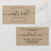 Kraft Organic Natural Spa Skincare Soap Visitekaartje (Voorkant / Achterkant)