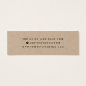 Kraft paper add logo stud earing display card mini visitekaartjes (Achterkant)
