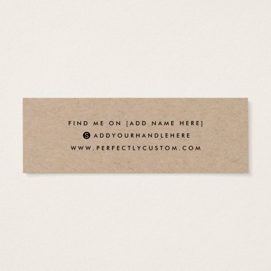 Kraft paper add logo stud earing display card mini visitekaartjes (Achterkant)