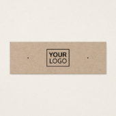 Kraft paper add logo stud earing display card mini visitekaartjes (Voorkant)