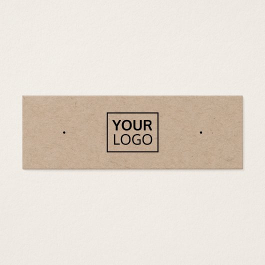 Kraft paper add logo stud earing display card mini visitekaartjes (Voorkant)