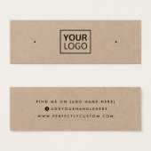 Kraft paper add logo stud earing display card mini visitekaartjes (Voorkant /achterkant)