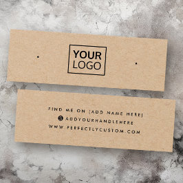 Kraft paper add logo stud earing display card mini visitekaartjes