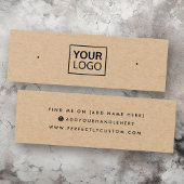 Kraft paper add logo stud earing display card mini visitekaartjes