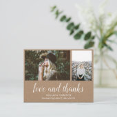 Kraft Paper Afstuderen liefde en Bedankt | Twee fo Aankondigingskaart (Staand voorkant)