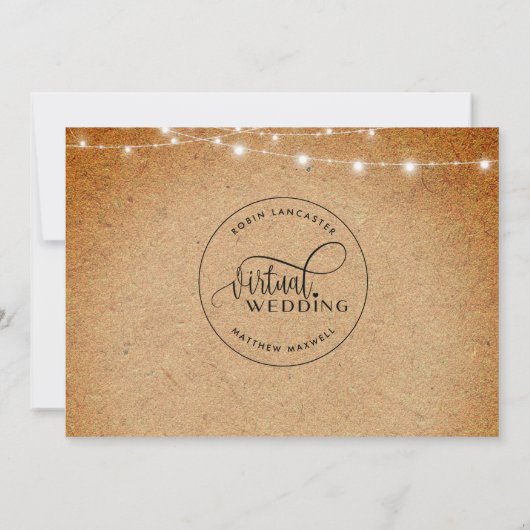 Kraft Paper and Lights, Online Virtual Wedding Kaart (Achterkant)