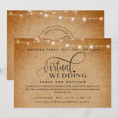 Kraft Paper and Lights, Online Virtual Wedding Kaart (Voorkant / Achterkant)
