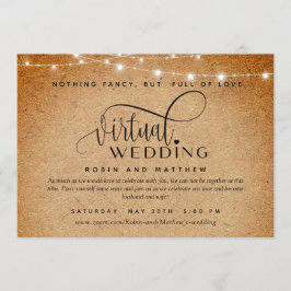 Kraft Paper and Lights, Online Virtual Wedding Kaart