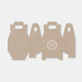 Kraft Paper Background Monogram Bedankdoosjes (Uitgevouwen)