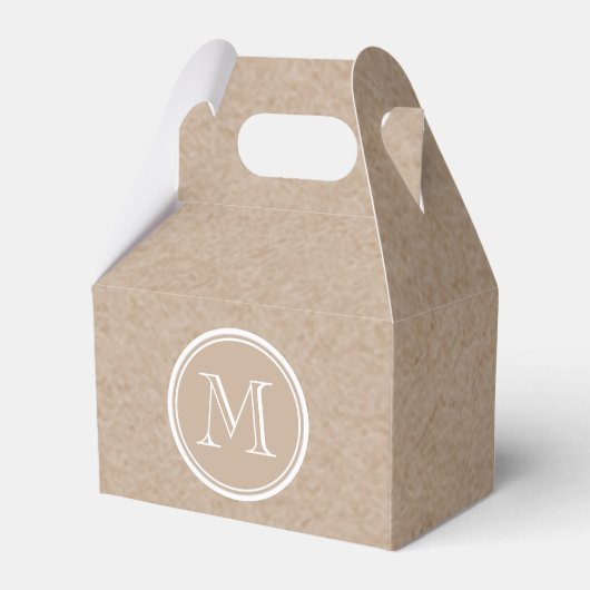 Kraft Paper Background Monogram Bedankdoosjes (Voorkant Zijde)