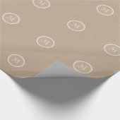 Kraft Paper Background Monogram Cadeaupapier (Hoek)