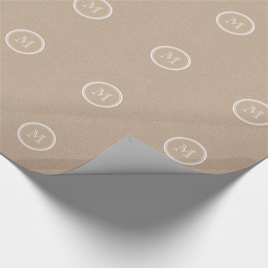 Kraft Paper Background Monogram Cadeaupapier (Hoek)