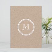 Kraft Paper Background Monogram Kaart (Staand voorkant)