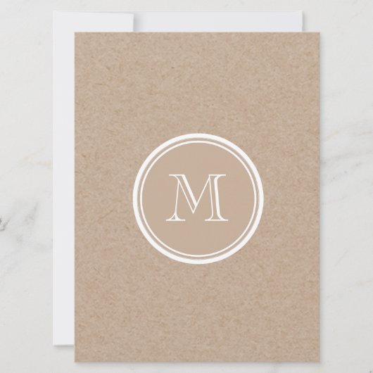Kraft Paper Background Monogram Kaart (Voorkant)