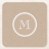 Kraft Paper Background Monogram Kartonnen Onderzetters (Voorkant)