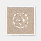 Kraft Paper Background Monogram Servet (Voorkant)