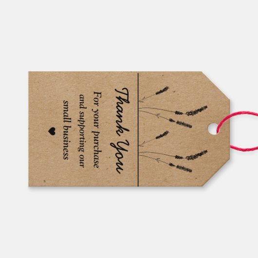 Kraft paper bedankt cadeaulabel (Voorkant (Horizontaal))