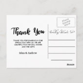 Kraft Paper Bedankt Script Twee Trouwfoto's Briefkaart (Achterkant)