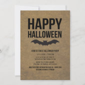 Kraft Paper Bekijk Happy Halloween Rustic Bat Kaart (Voorkant)