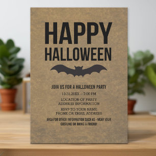 Kraft Paper Bekijk Happy Halloween Rustic Bat Kaart