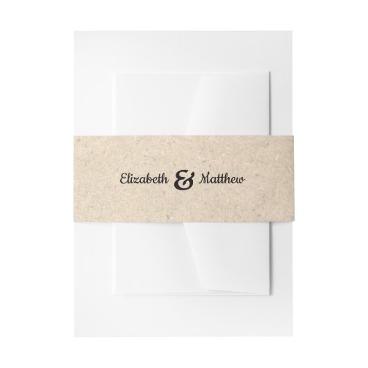 Kraft Paper Belly Bands Uitnodigingen Wikkel (Voorkant Voorbeeld)