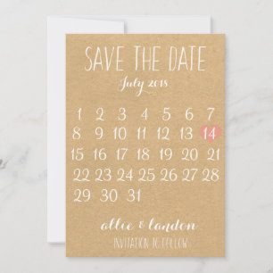 Kraft Paper bewaart de datum-agenda Save The Date