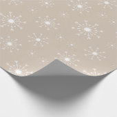 Kraft Paper Brown and White Arrow Snowflakes Gift Cadeaupapier (Hoek)