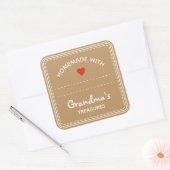 Kraft Paper Brown Jar Labels Blank TextBox Heart (Envelop)