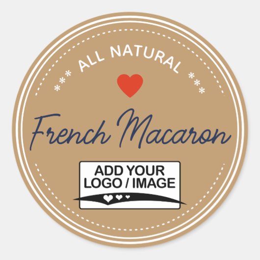 Kraft Paper Brown Jar-labels Handgeschreven Logo Ronde Sticker (Voorkant)