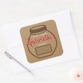 Kraft Paper Brown Red Jam Jar Food Labels Blank (Envelop)