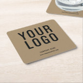 Kraft Paper Business Logo Promotie Kartonnen Onderzetters (Schuin)